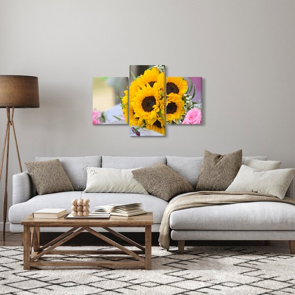 Slika vjenčanog buketa suncokreta (90x60 cm)