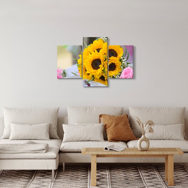 Slika vjenčanog buketa suncokreta (90x60 cm)