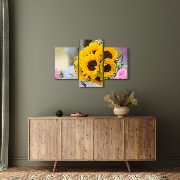 Slika vjenčanog buketa suncokreta (90x60 cm)