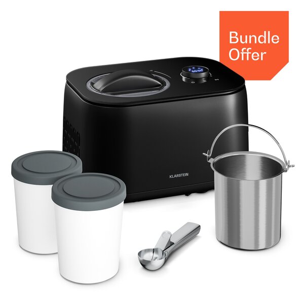 Klarstein FrostFusion aparat za sladoled, slushie i jogurt s kompresorom i priborom | 1 L | 100 W