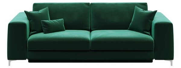 Tamnozeleni baršunasti kauč na razvlačenje Devichy Rothe, 256 cm