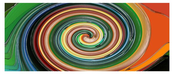 Apstraktna slika - spirala u boji (120x50 cm)