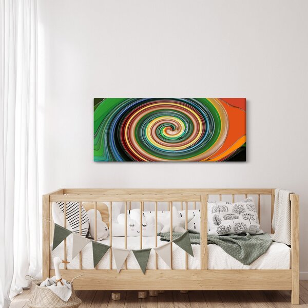 Apstraktna slika - spirala u boji (120x50 cm)