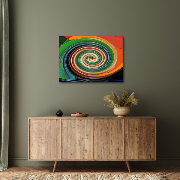 Apstraktna slika - spirala u boji (70x50 cm)