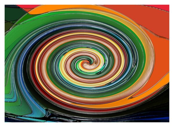 Apstraktna slika - spirala u boji (70x50 cm)