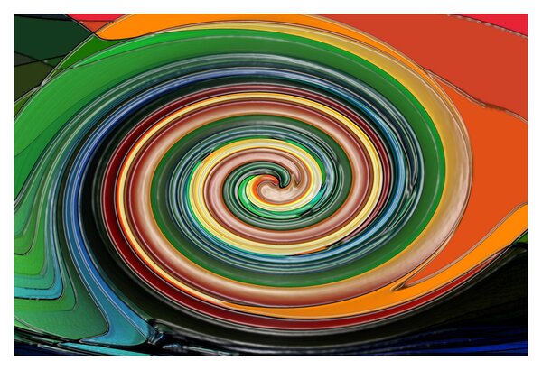 Apstraktna slika - spirala u boji (90x60 cm)