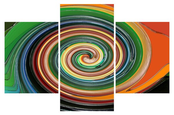 Apstraktna slika - spirala u boji (90x60 cm)