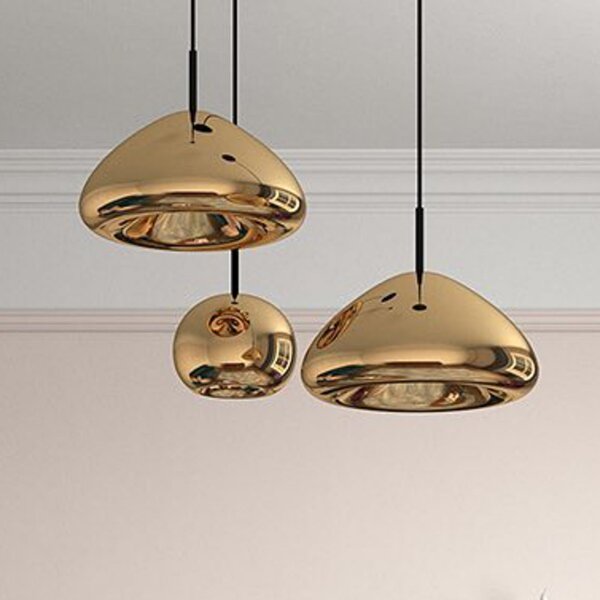 Tom Dixon LED viseća svjetiljka Void mini, Ø 15 cm, mesing, prigušiva, Zlato / mjed, Dnevni boravak/blagovaonica, Mjed