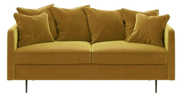 Žuta baršunasta sofa Ghado Esme, 176 cm