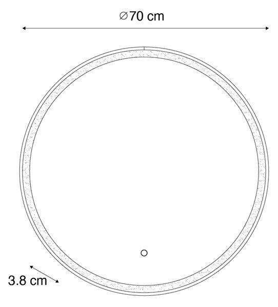 Kupaonsko ogledalo ružičasto zlato 70 cm uklj. LED s prigušivačem na dodir - Miral