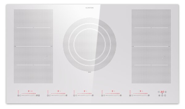 Klarstein Masterzone 90 Flex, indukcijska ploča, maks. 12.600 W, ugrađeno, 5 zona, 2 Flex zone, ThermoBoost tehnologija, Smart Flex