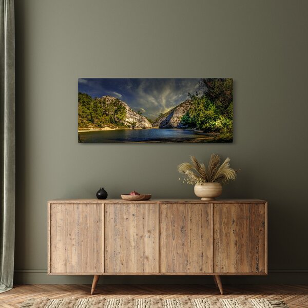 Slika krajolika s jezerom (120x50 cm)