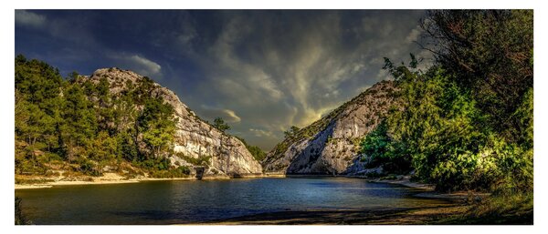 Slika krajolika s jezerom (120x50 cm)