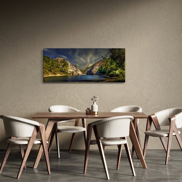 Slika krajolika s jezerom (120x50 cm)