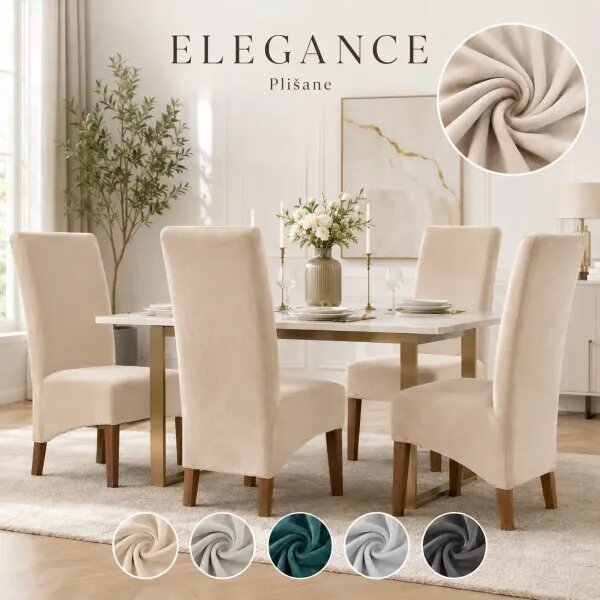 Elegance - Plišane navlake za stolice dugog naslona - premium dizajn