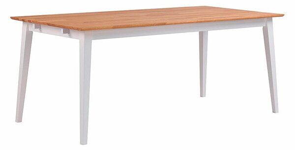 Blagovaonski stol od prirodnog hrasta s bijelim nogama Rowico Mimi, 180 x 90 cm