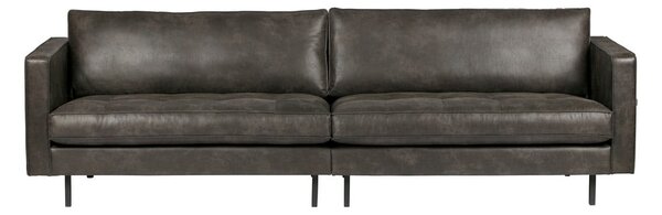 Crna sofa od reciklirane kože BePureHome Rodeo, 277 cm