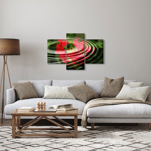 Apstraktna slika - cvijeće u valovima (90x60 cm)