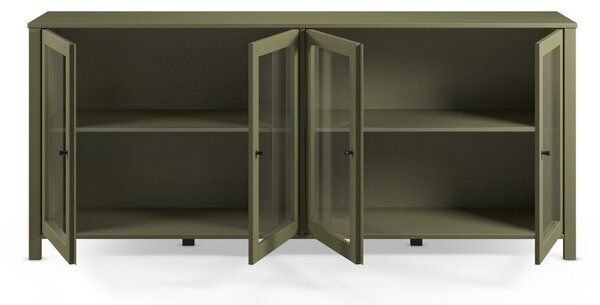 Zelena vitrina od masivnog bora 186x80x40 cm Alessandra – Marckeric