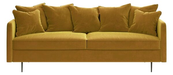 Žuta baršunasta sofa Ghado Esme, 214 cm