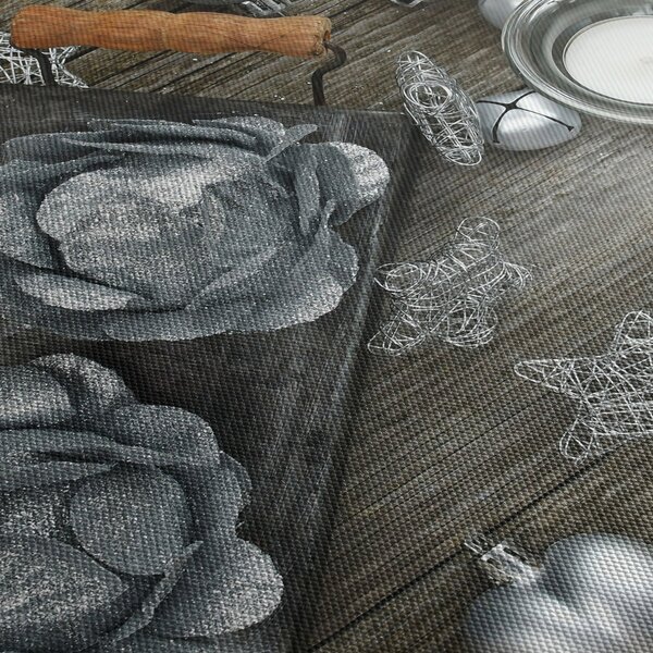 Slika - srebrni božićni ukrasi (90x60 cm)