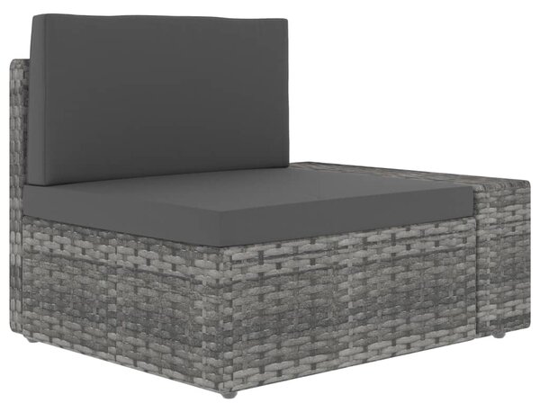 VidaXL Modularna kutna sofa od poliratana s lijevim naslonom siva