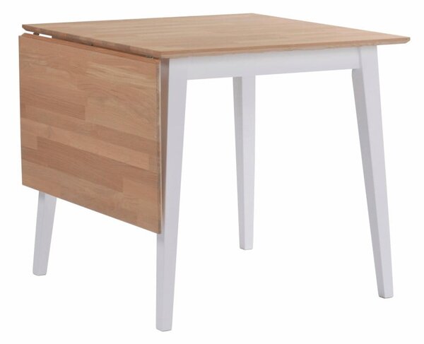 Blagovaonski stol od prirodnog hrasta s bijelim nogama Rowico Mimi, 80 x 80 cm
