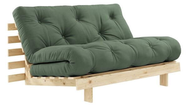 Kauč na razvlačnje Karup Design Roots Raw /Olive Green
