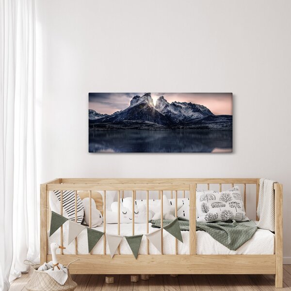 Slika jezera s planinom (120x50 cm)