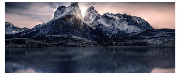 Slika jezera s planinom (120x50 cm)