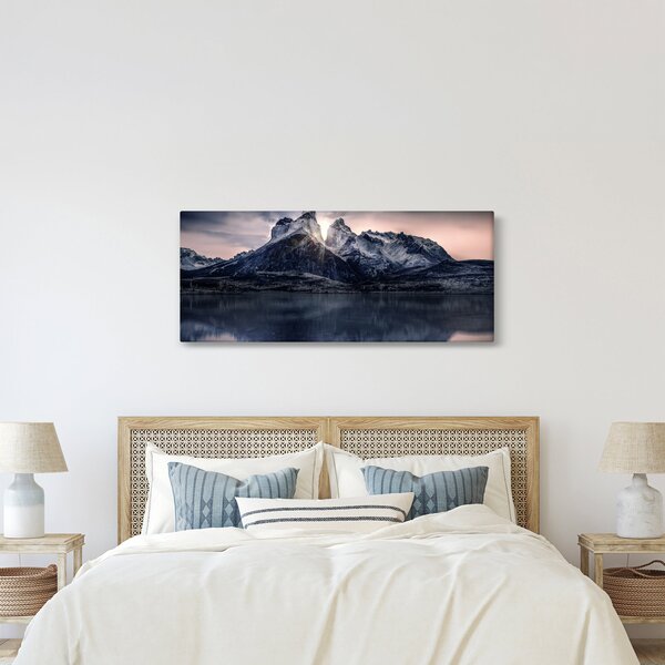 Slika jezera s planinom (120x50 cm)