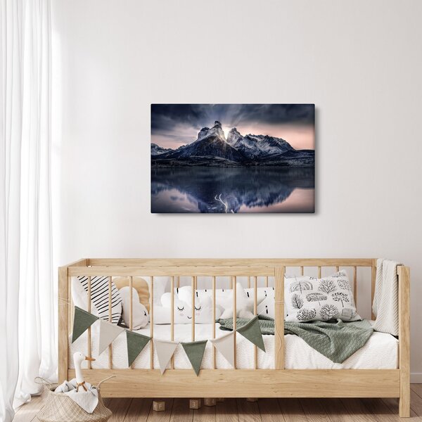 Slika jezera s planinom (90x60 cm)