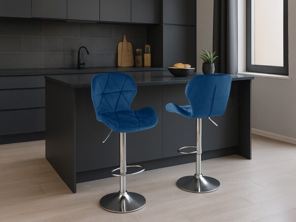 Barska stolica WEST VELVET, plava