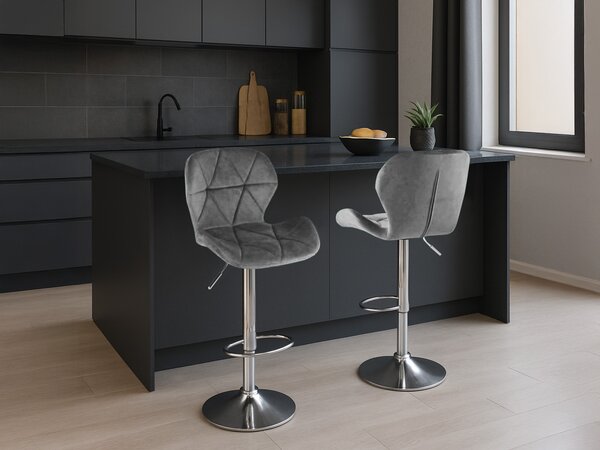 Barska stolica WEST VELVET, siva