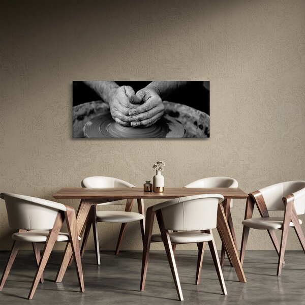 Crno-bijelo slika - proizvodnja keramike (120x50 cm)