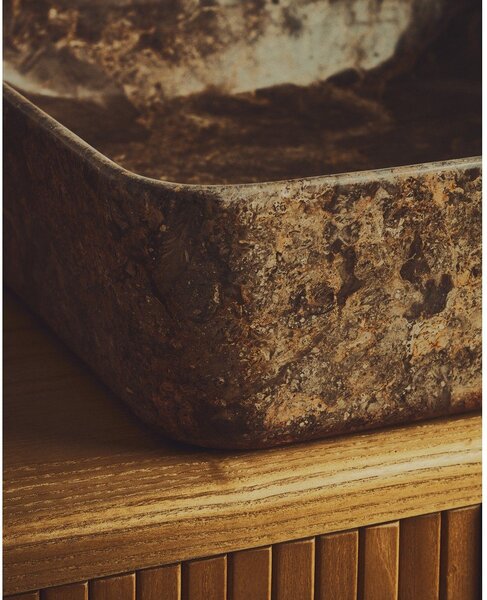 Sivi kameni umivaonik 40x40 cm Darnen – Kave Home