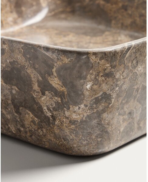 Sivi kameni umivaonik 40x40 cm Darnen – Kave Home
