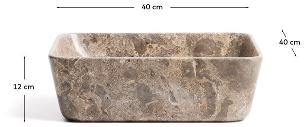 Sivi kameni umivaonik 40x40 cm Darnen – Kave Home