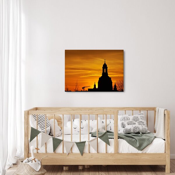 Slika crkve pri zalasku sunca (70x50 cm)