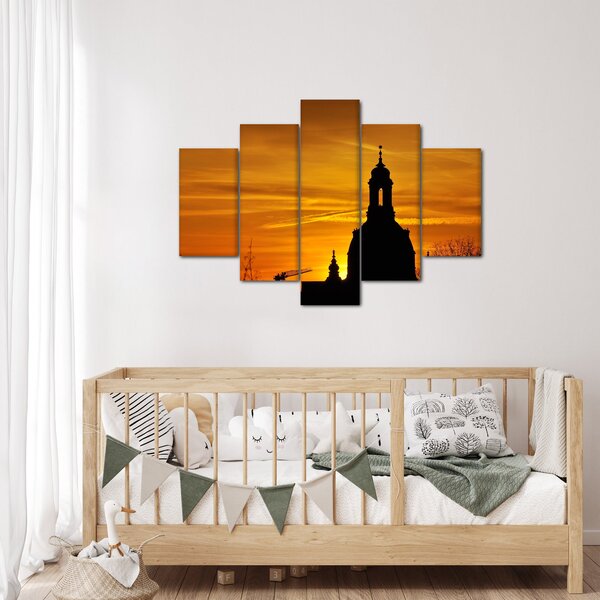 Slika crkve pri zalasku sunca (150x105 cm)