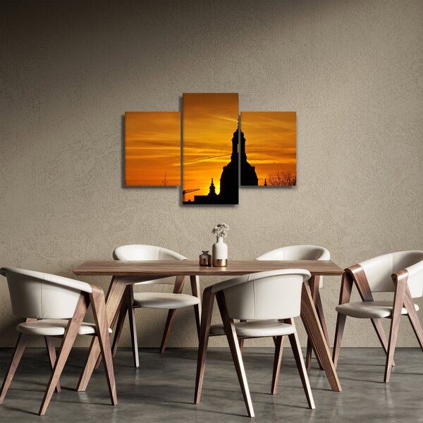 Slika crkve pri zalasku sunca (90x60 cm)