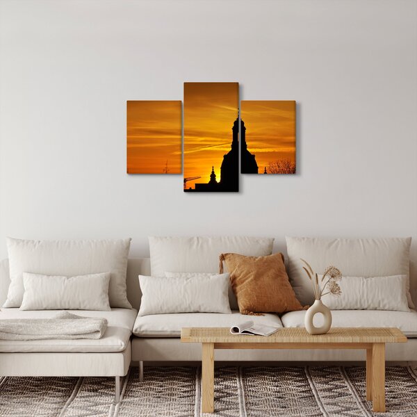 Slika crkve pri zalasku sunca (90x60 cm)