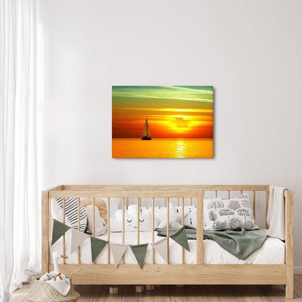 Slika zalaska sunca s jahtom (70x50 cm)