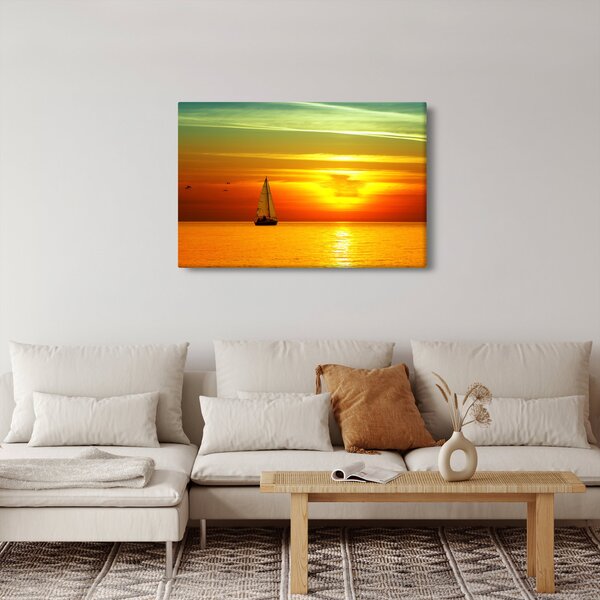 Slika zalaska sunca s jahtom (90x60 cm)