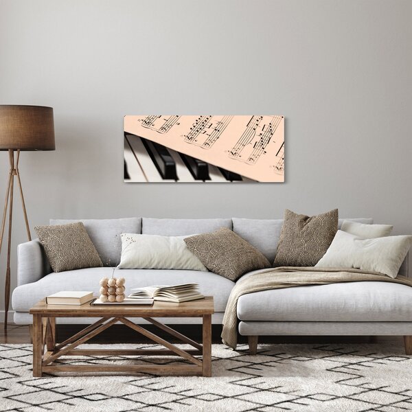 Slika klavira s glazbenim notama (120x50 cm)
