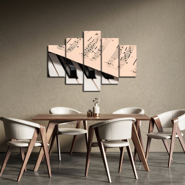 Slika klavira s glazbenim notama (150x105 cm)