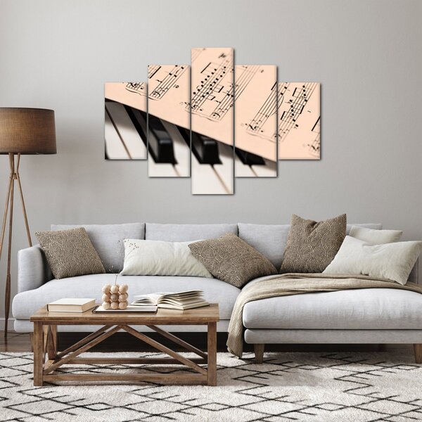 Slika klavira s glazbenim notama (150x105 cm)