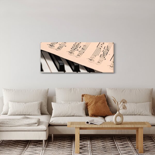 Slika klavira s glazbenim notama (120x50 cm)