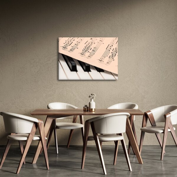Slika klavira s glazbenim notama (70x50 cm)