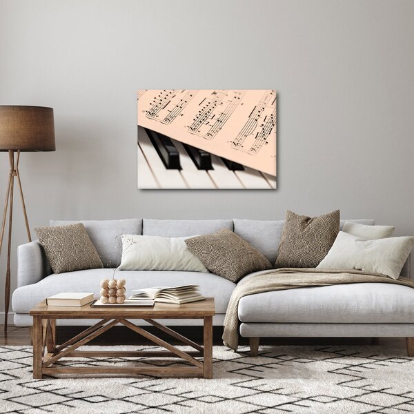 Slika klavira s glazbenim notama (70x50 cm)